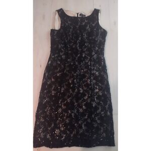 Tahari Black Sequence Cocktail Dress Size‎ 10